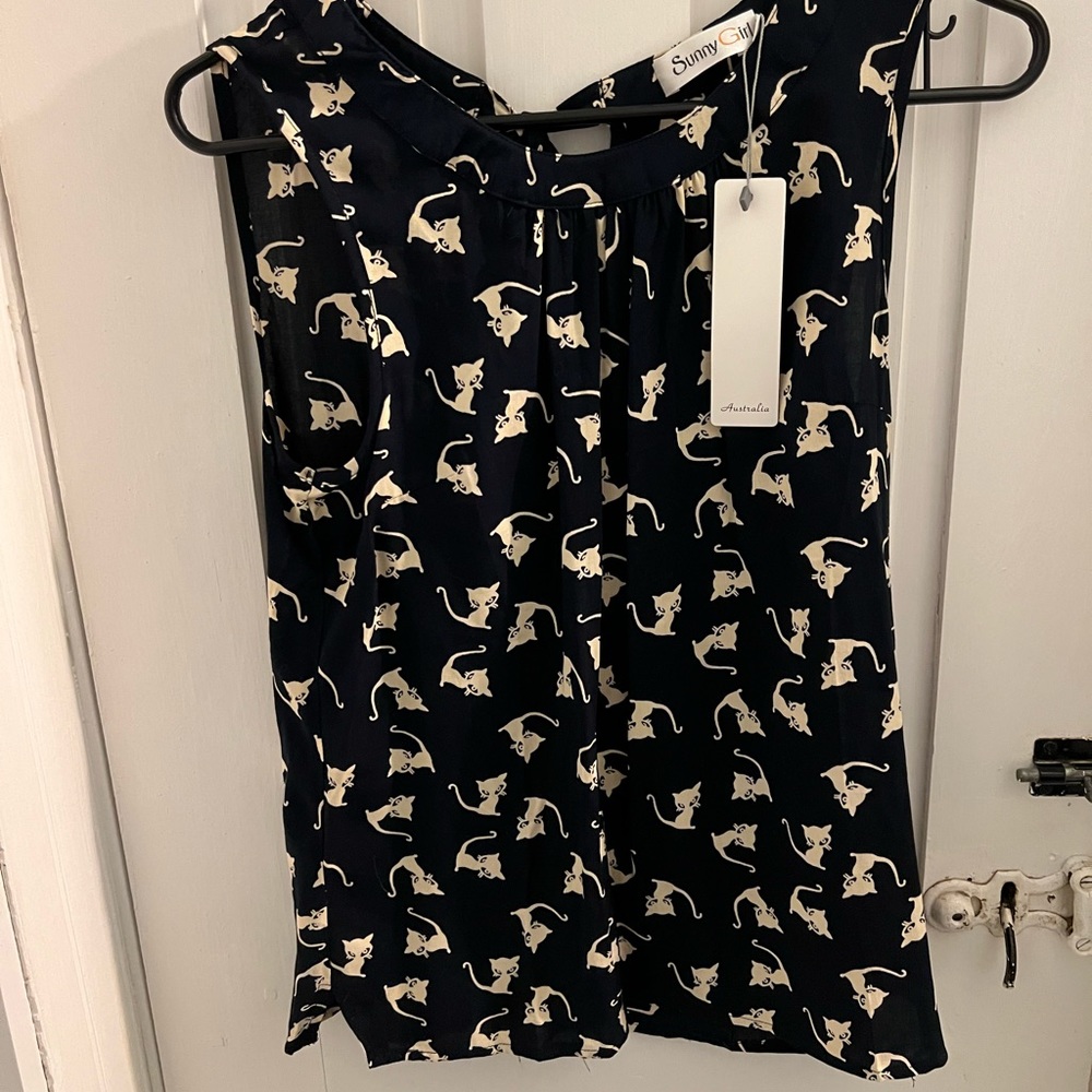 Sunny Girl Cat Dressy Tank Top